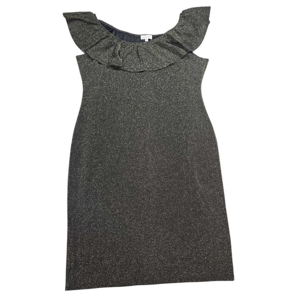 Full Circle Trends Wom 3XL Gold Black Metallic Dress Holiday Glam Christmas NYE
